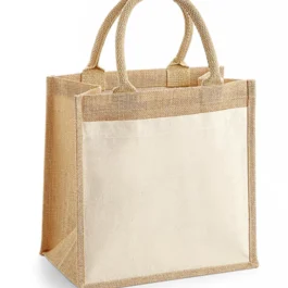 Cotton Pocket Jute Midi Tote