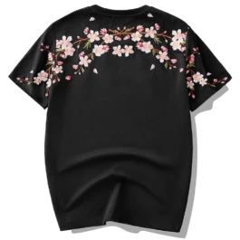 Embroidery Flower Loose Casual  Tee Tops