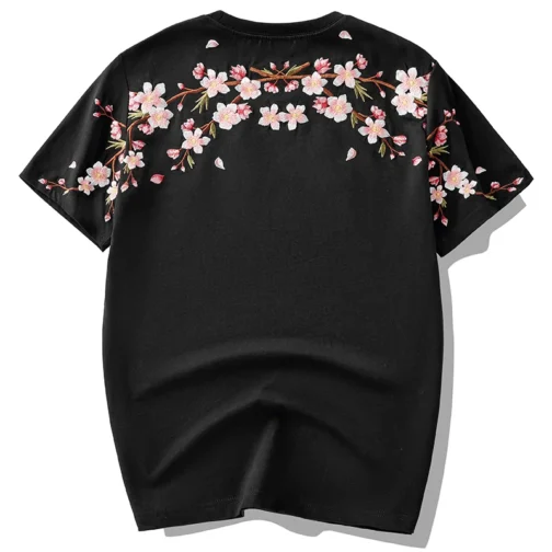 Kf Hb6b1d72bc4d44a06ad024857597f55b1b Embroidery T Shirt Men Women Flower Loose Casual T Shirt Summer Cotton Hip Hop Tee Tops