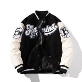 Kf S5eff21fcbb2b46b7a1eb6e3008938e9ew Winter Letter Baseball Jacket Men Women American Varsity Jacket Thick Warm Patchwork Hip Hop Coat Button