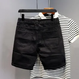 Geestyle Black Denim Shorts – Side Stripe Streetwear Style