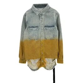 Two-Tone Distressed Denim Jacket