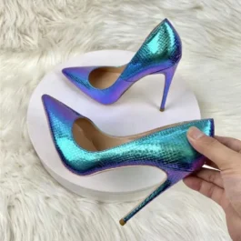 Iridescent Snake Texture Stiletto Heels