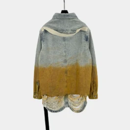 Two-Tone Distressed Denim Jacket