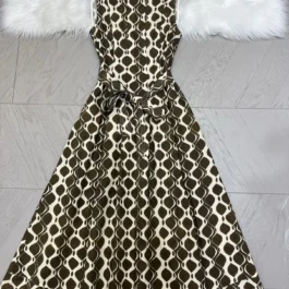 Sleeveless Polka Dot Midi Dress